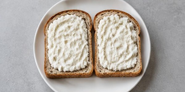 Foto illustrativa: Pane integrale con ricotta.